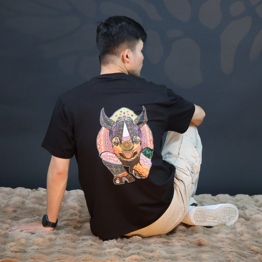 Bamboo Fabric - Assam Rhino “Horned Pride”