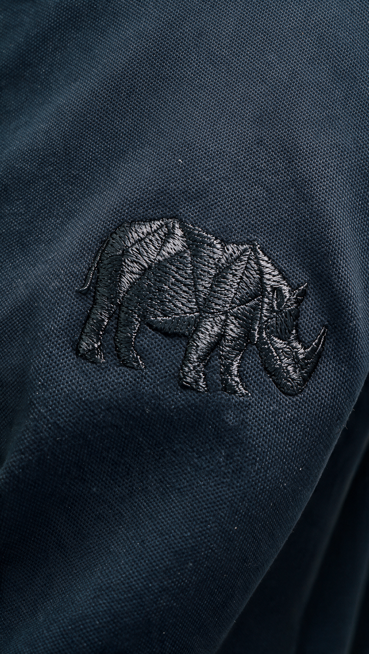 Rhino Embroidery on Bamboo Polo
