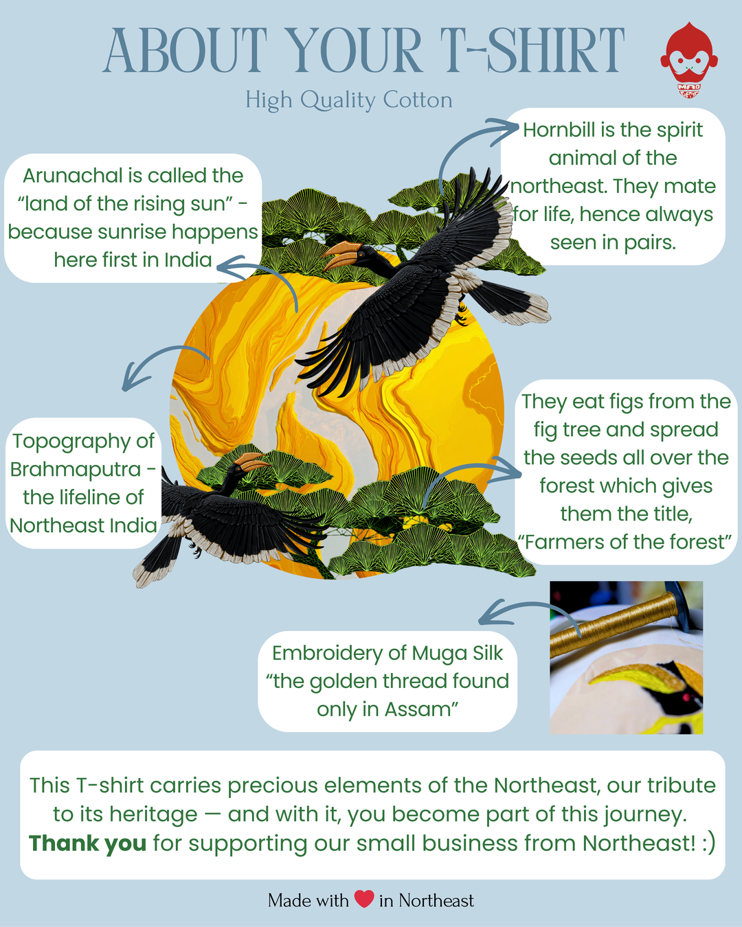 [Limited] Hornbill Muga Embroidery Female