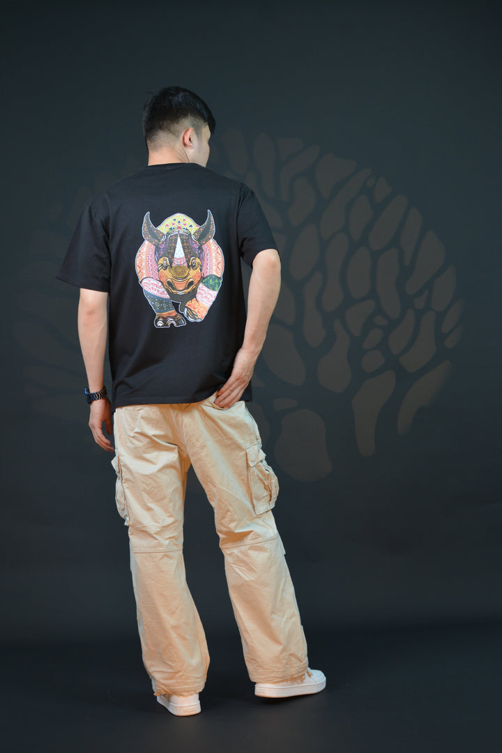 Bamboo Fabric - Assam Rhino “Horned Pride”