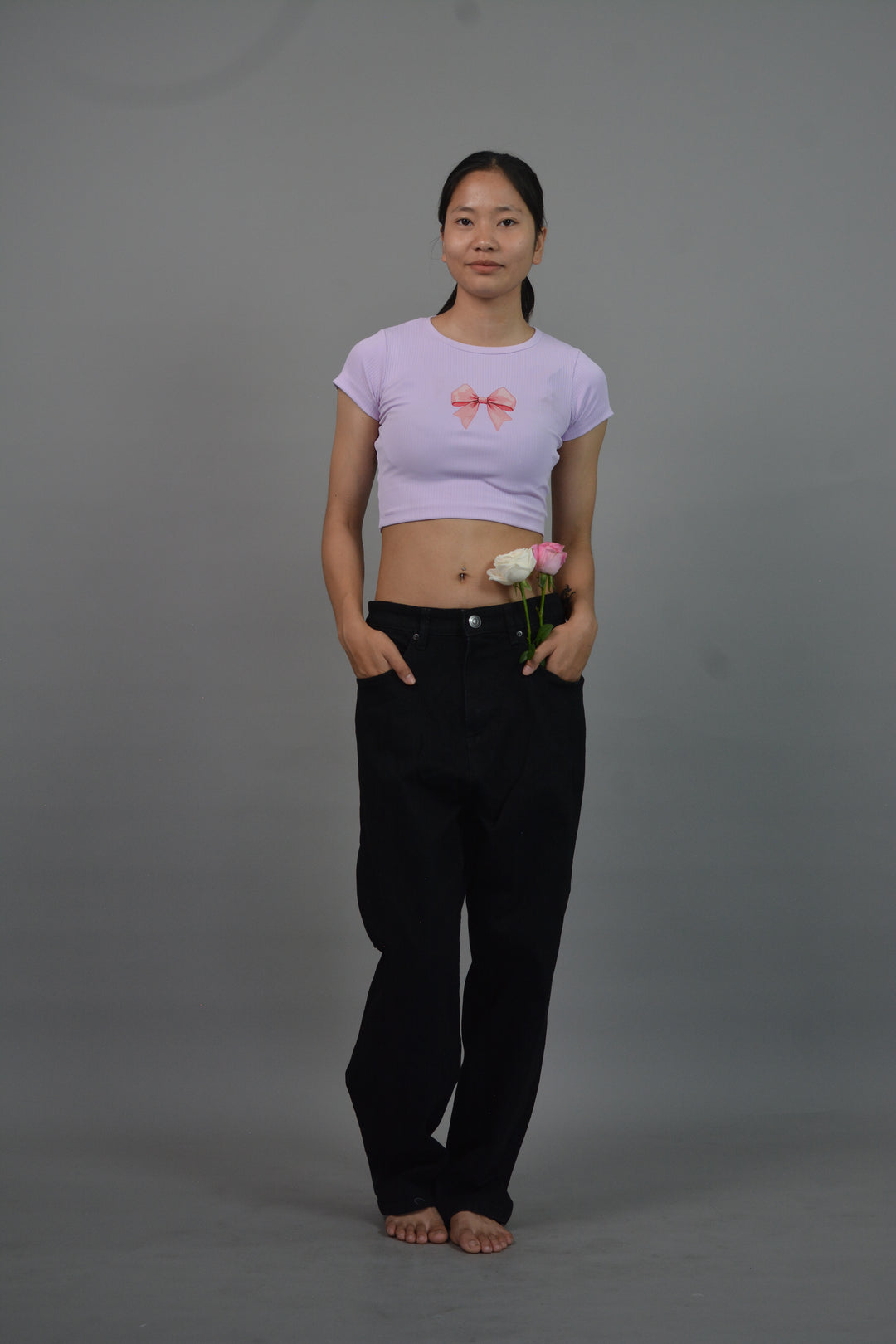 Bow Lavender Croptop