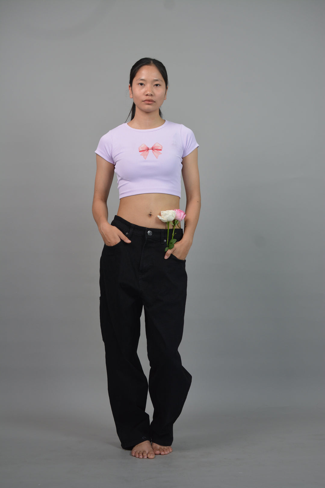 Bow Lavender Croptop