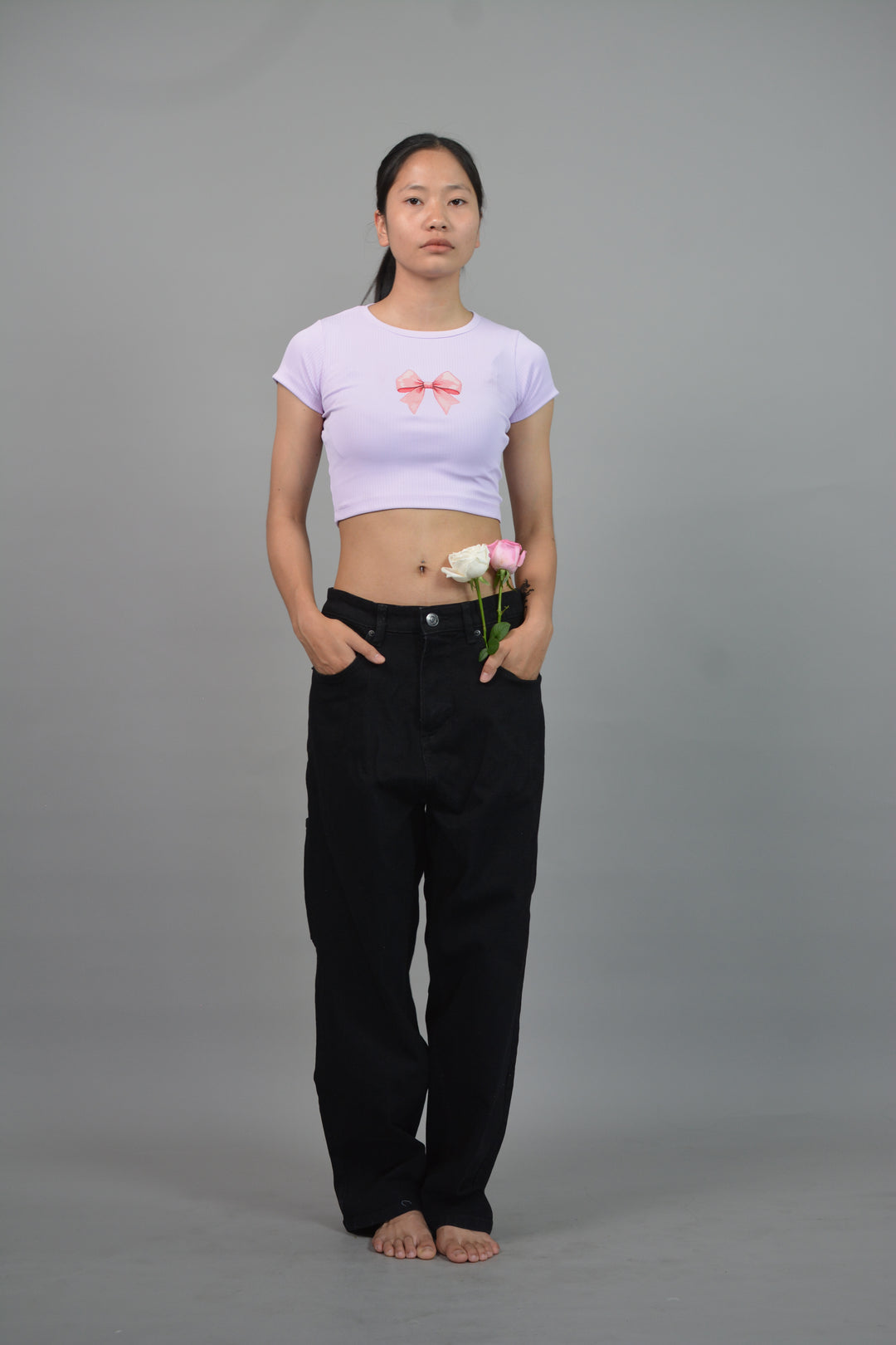 Bow Lavender Croptop