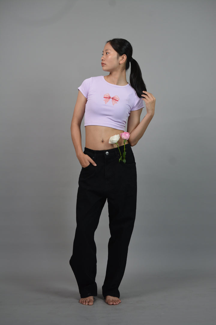 Bow Lavender Croptop
