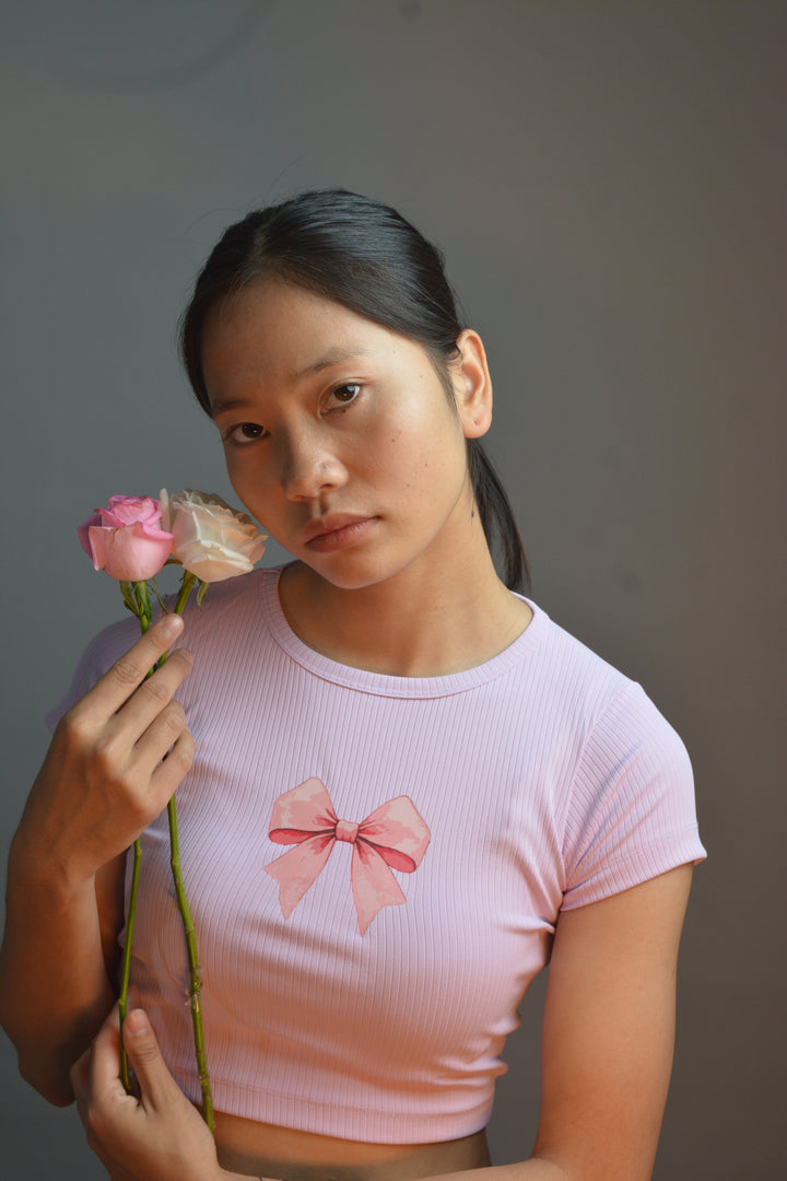 Bow Lavender Croptop