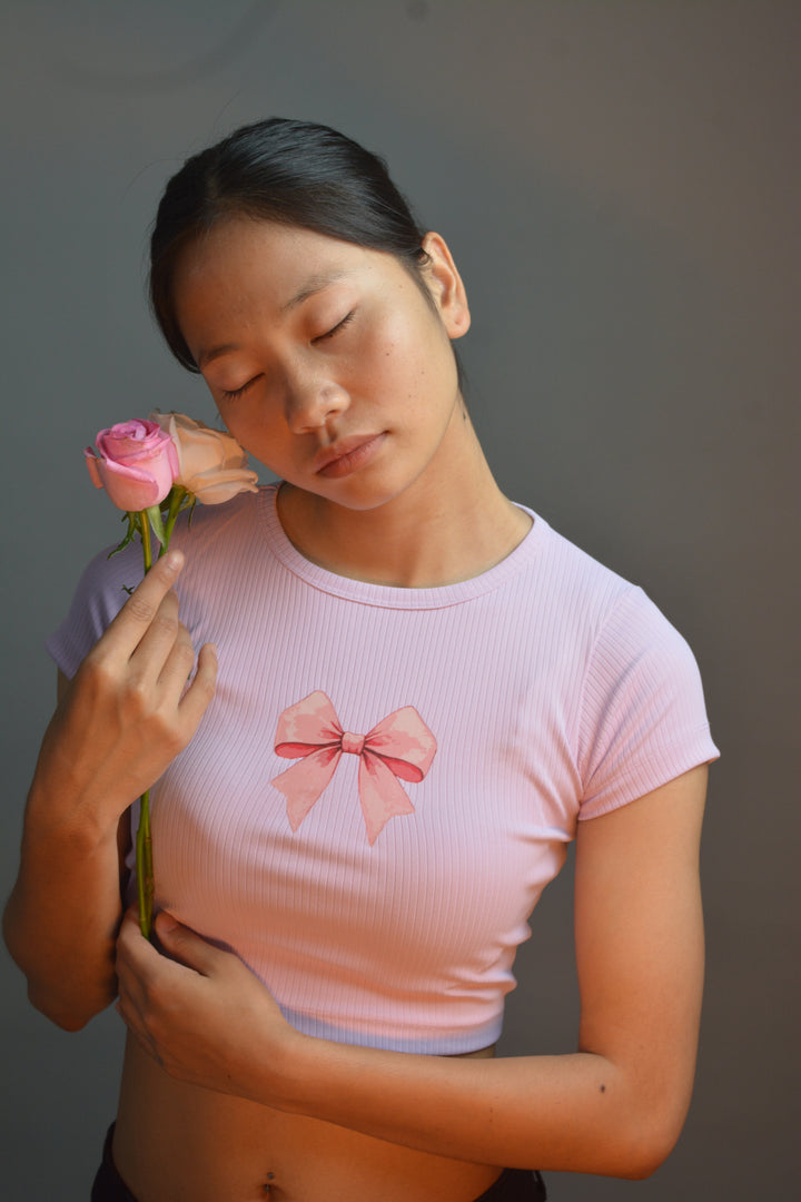 Bow Lavender Croptop