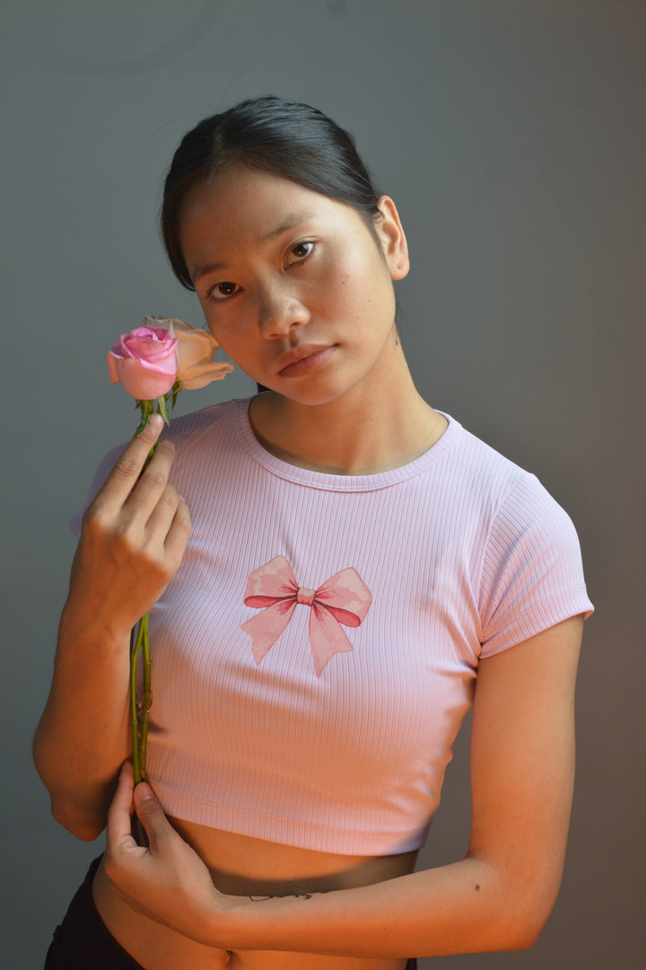 Bow Lavender Croptop