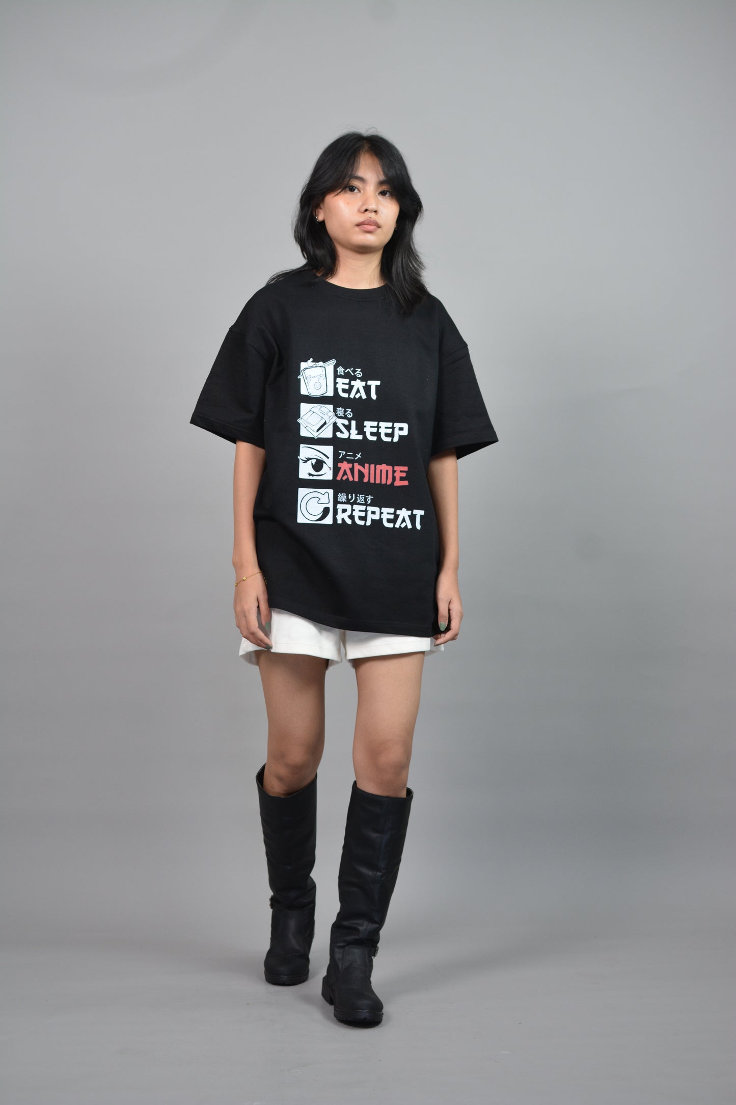 Anime Love Oversized T-Shirt Female
