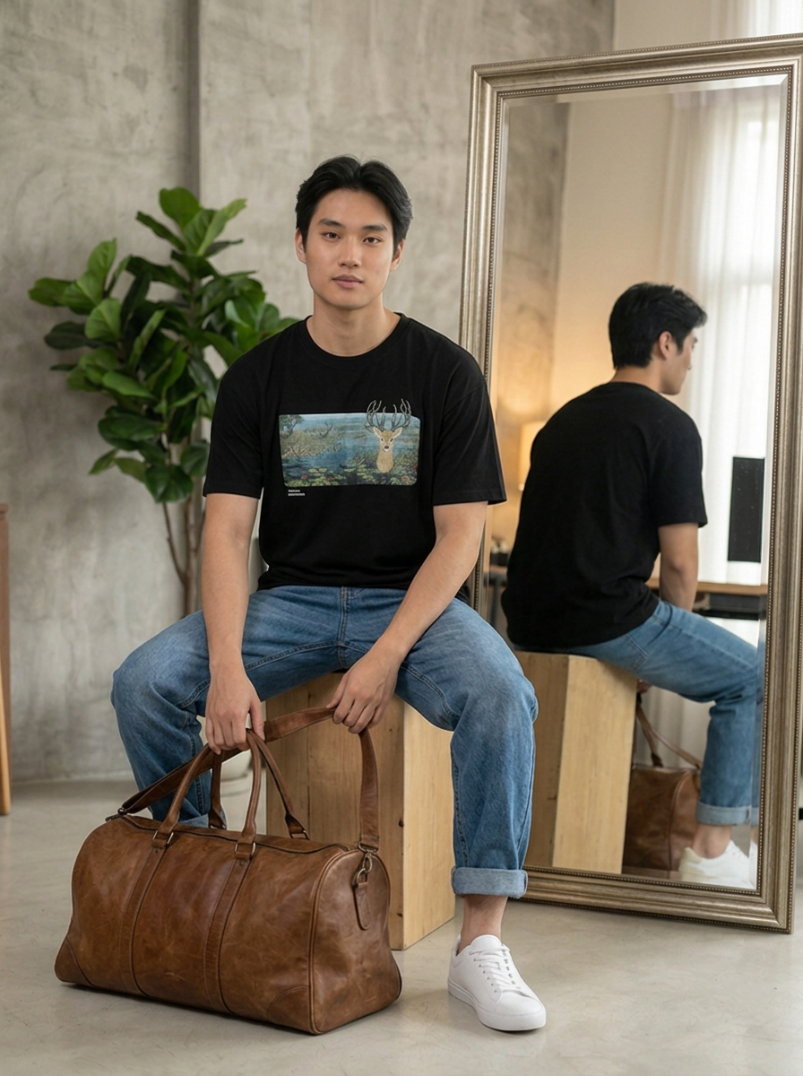 [Limited] Loktak Sangai Muga Embroidery_Male