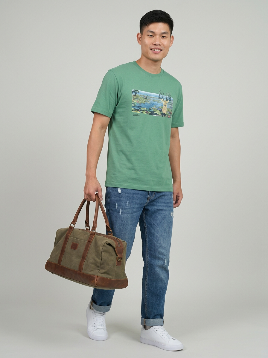 [Limited] Loktak Sangai Muga Embroidery_Male