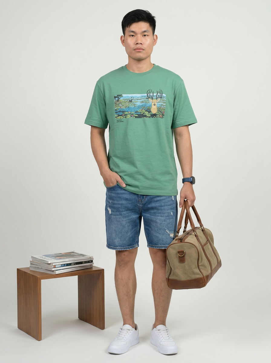 [Limited] Loktak Sangai Muga Embroidery_Male