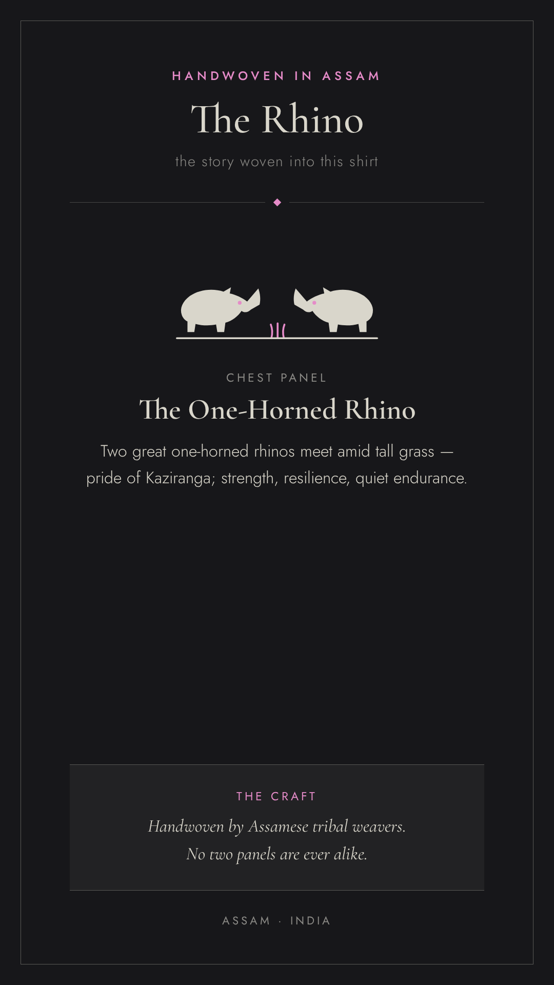 Two Faced Rhino Handwoven Motif