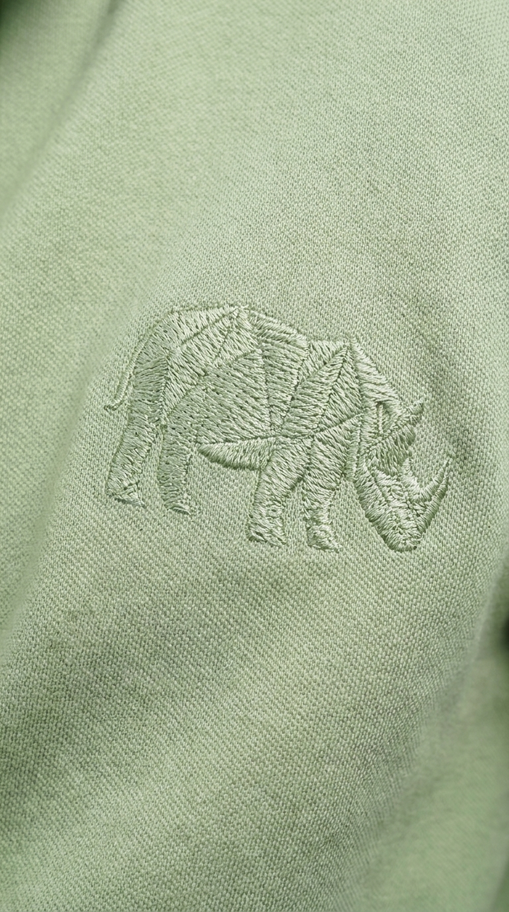 Rhino Embroidery on Bamboo Polo