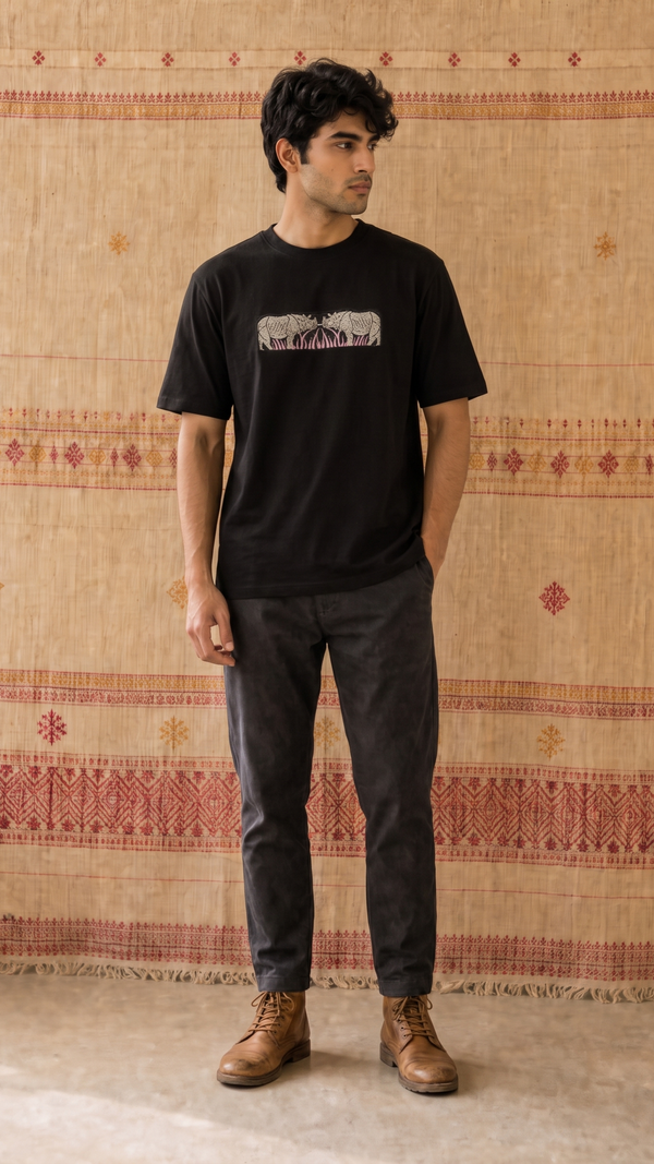 Two Faced Rhino Handwoven Motif