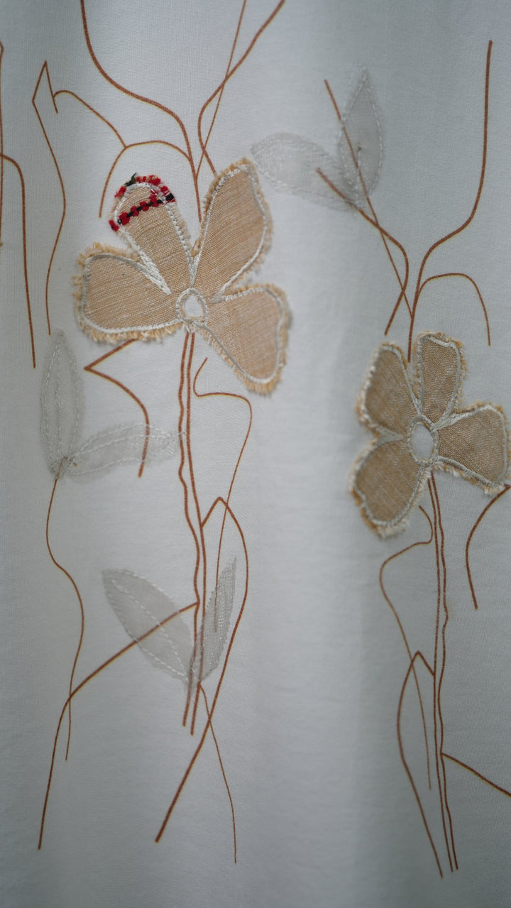 Ahimsa 02 — raw-edge eri silk petal detail