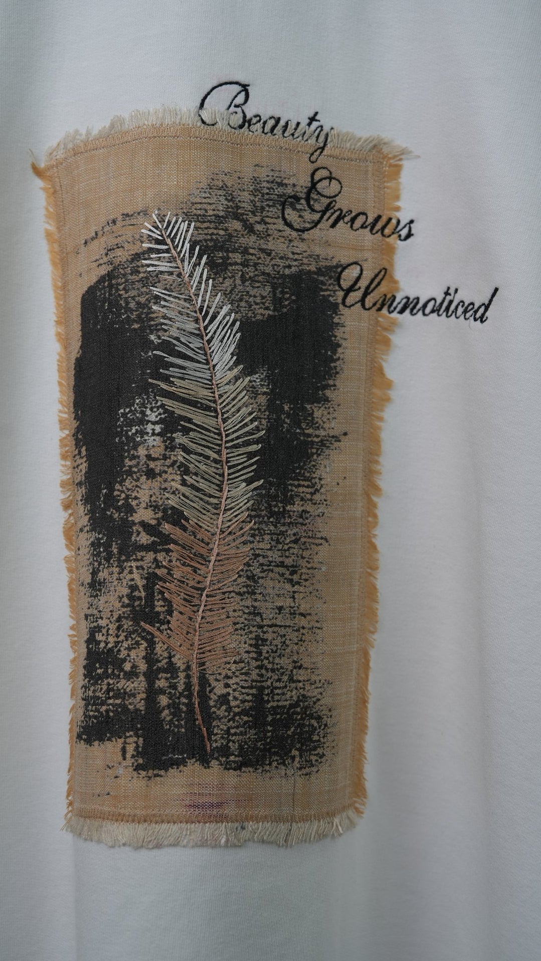 Ahimsa 03 — fringed eri panel detail