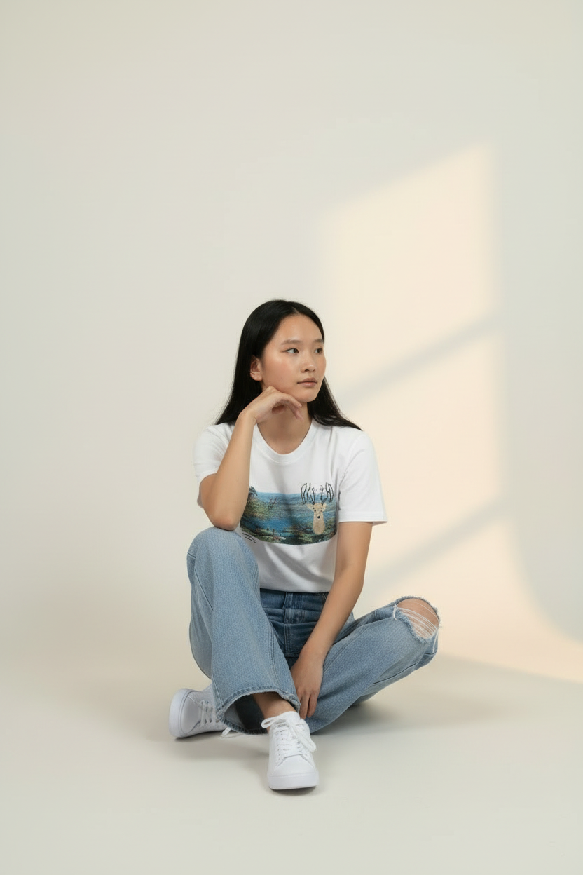 [Limited] Loktak Sangai Muga Embroidery Female